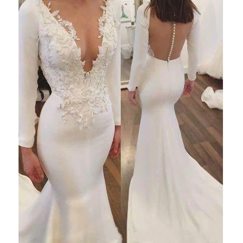 2018-new-design-white-mermaid-prom-dresses-deep-v-neck-button-back-appliques-plus-long-sleeve-party-evening-dresses-prom-gowns