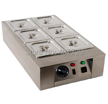 

DIY 6 tanks Electric chocolate melter,baking tool stainless steel chocolate melting pot