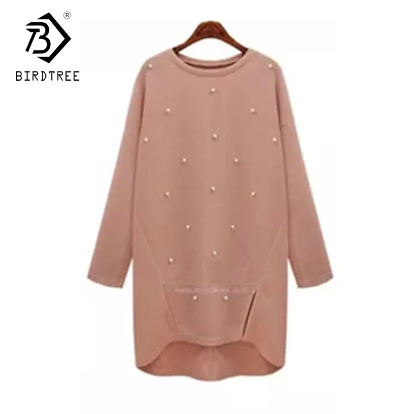 

Women 5XL Plus Size Clothing Winter Sweater Dresses Women Pullovers Beading Pearl Knitwear Tops Short Dresses Tunics Hot C7N602A