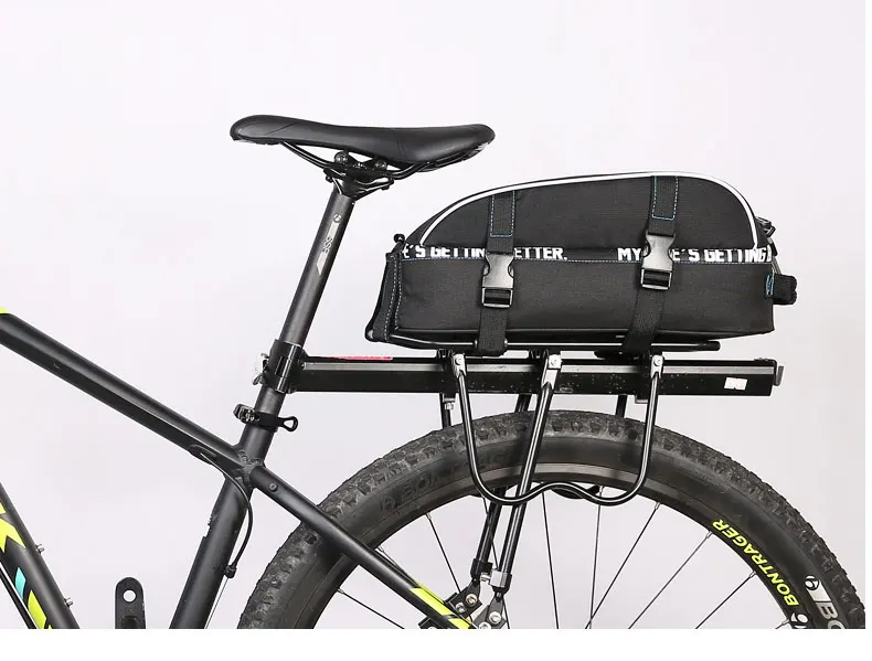 Flash Deal ROSWHEEL New Bicycle Carrier Bag 8L Rack Trunk Double Layer Bike Luggage Pannier Cycling Storage Handbag Shoulder Strip 141416 7