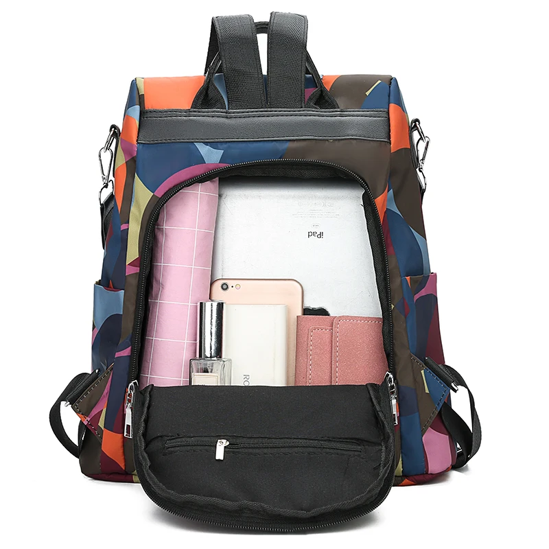 Модный Цветной женский рюкзак с защитой от краж, Водонепроницаемый Школьный рюкзак Оксфорд, красивый стильный рюкзак для девочек, женский рюкзак для путешествий