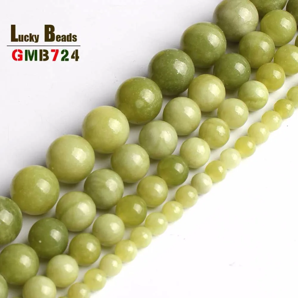 

Natural China Jades Beads Green Round Loose Stone Beads For DIY Making Bracelet Necklace Jewelry Pick Size 6/8/10mm 15 Inches