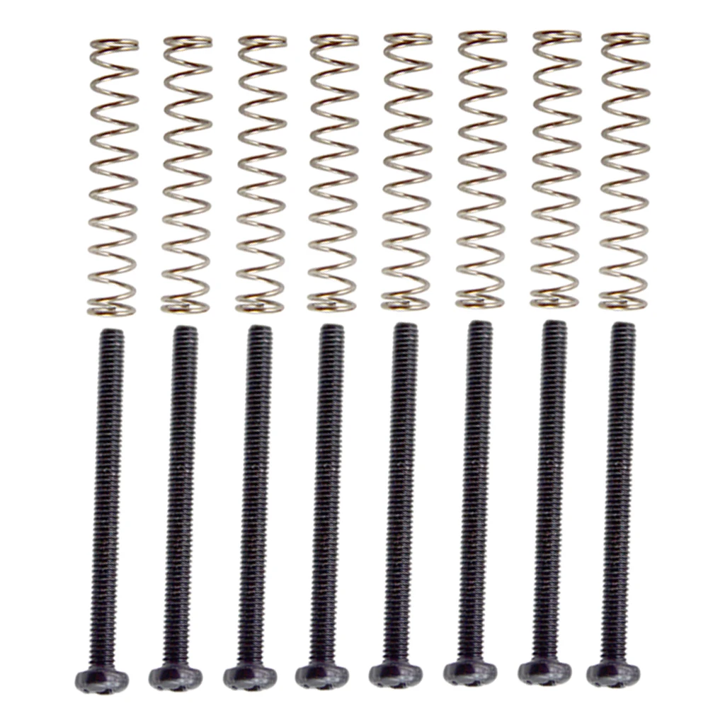 8 Pieces Metal Electric Guitar Humbucker Dual Coil Pickup Frame Screws w/ Springs Guitar Accessories