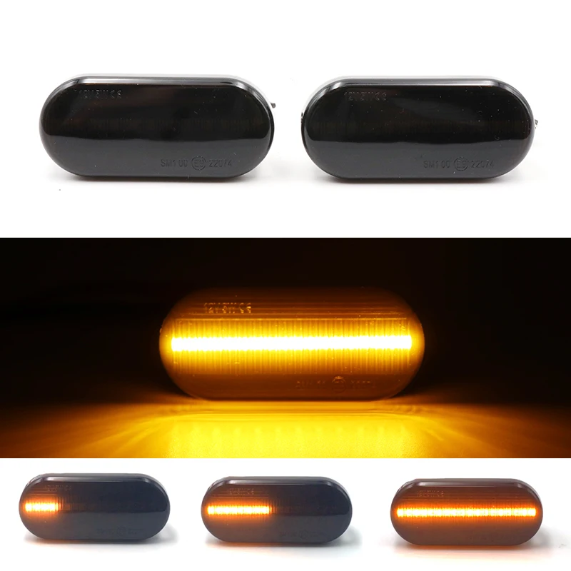

2Pcs Amber LED Fender Side Marker Turn Signal Lights For Ford Focus MK2 Fiesta Fusion SEAT Ibiza Leon Skoda VW Golf Passat