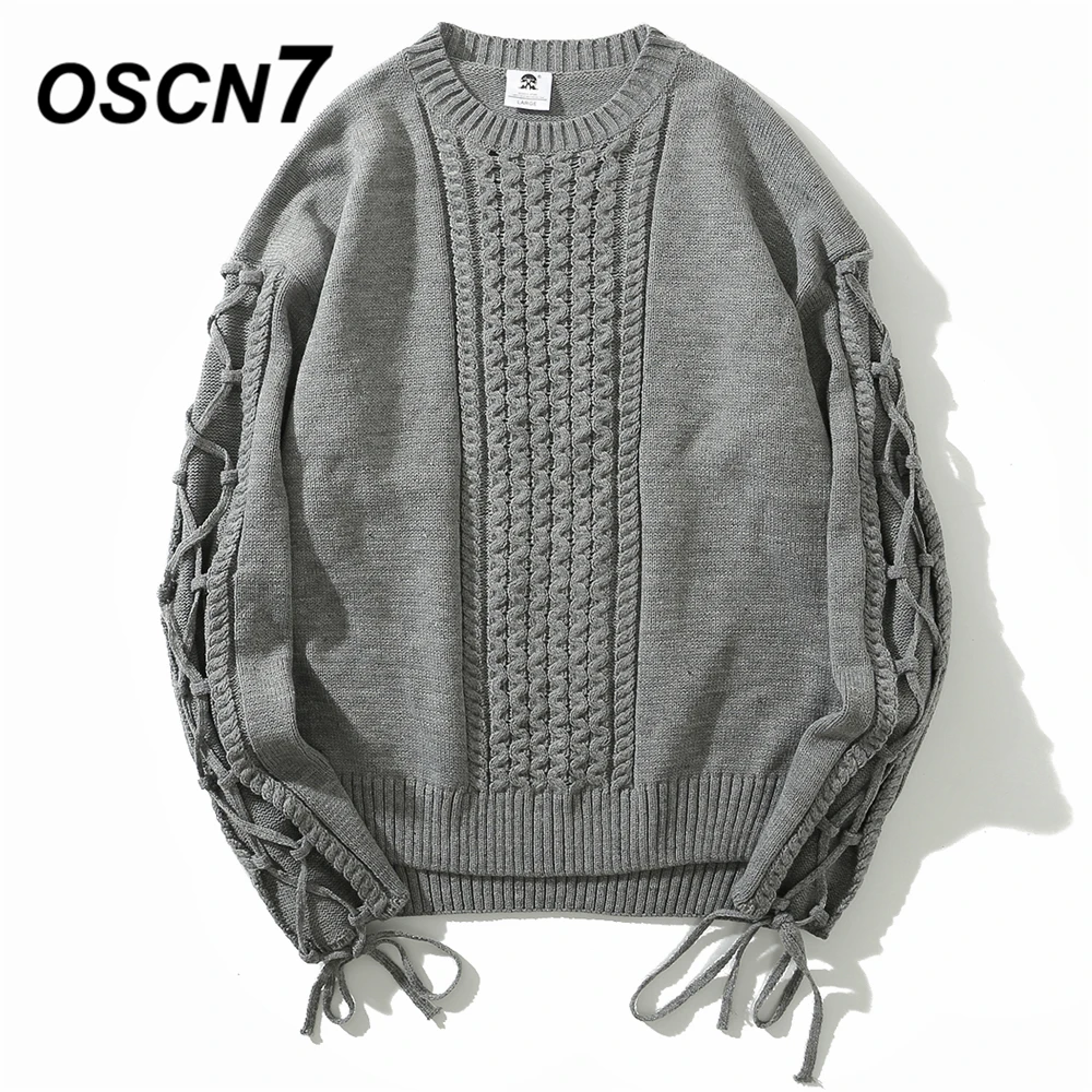 

OSCN7 Folk-custom Sweaters Men 2018 New Autumn Fashion Mens Pullovers Round Neck Vintage Sweaters 1661