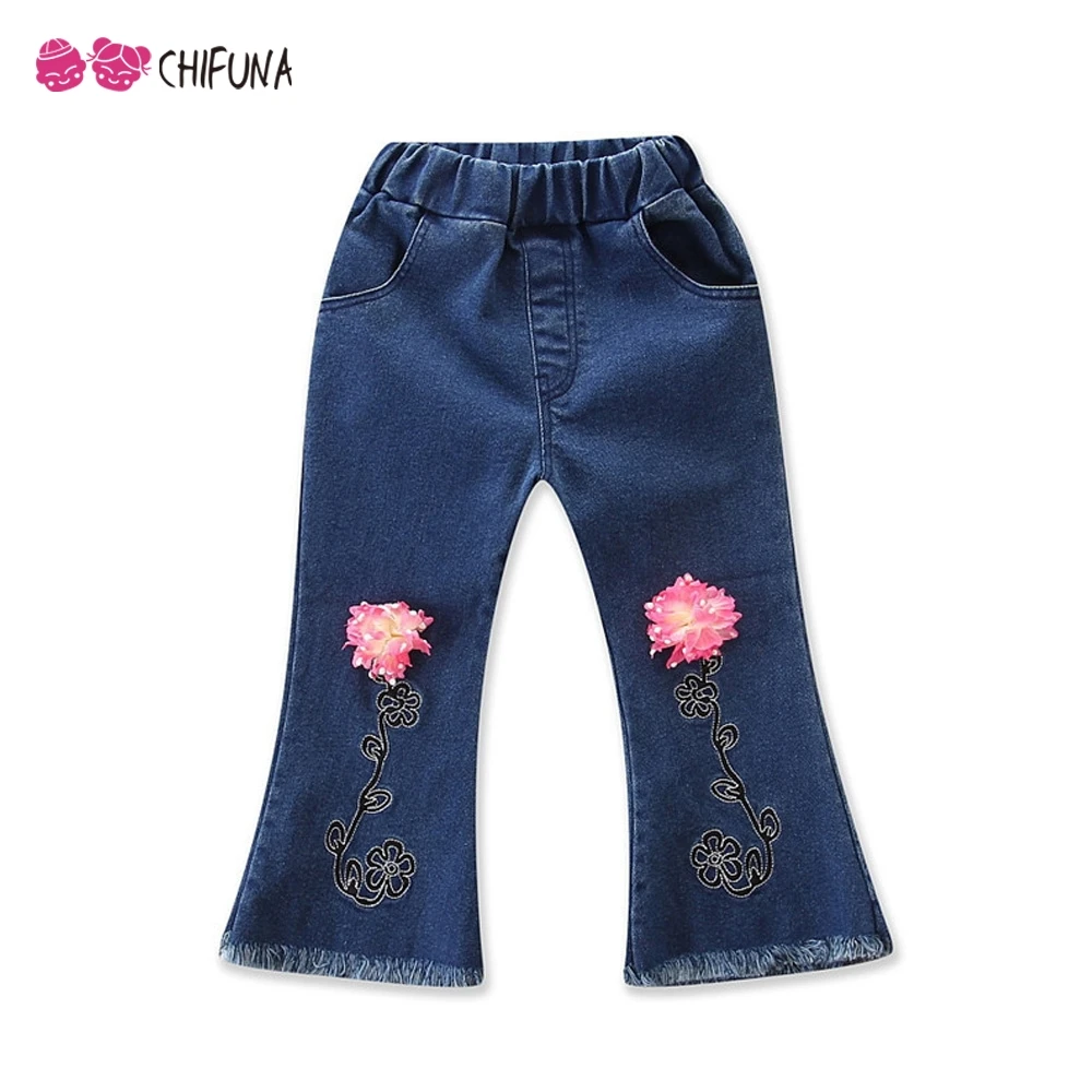 

Chifuna Children Clothing (Size 1-10 Yrs old) Girls Bell-bottomed Pants kids fashion casual Trousers Children Girl's Jeans 2018