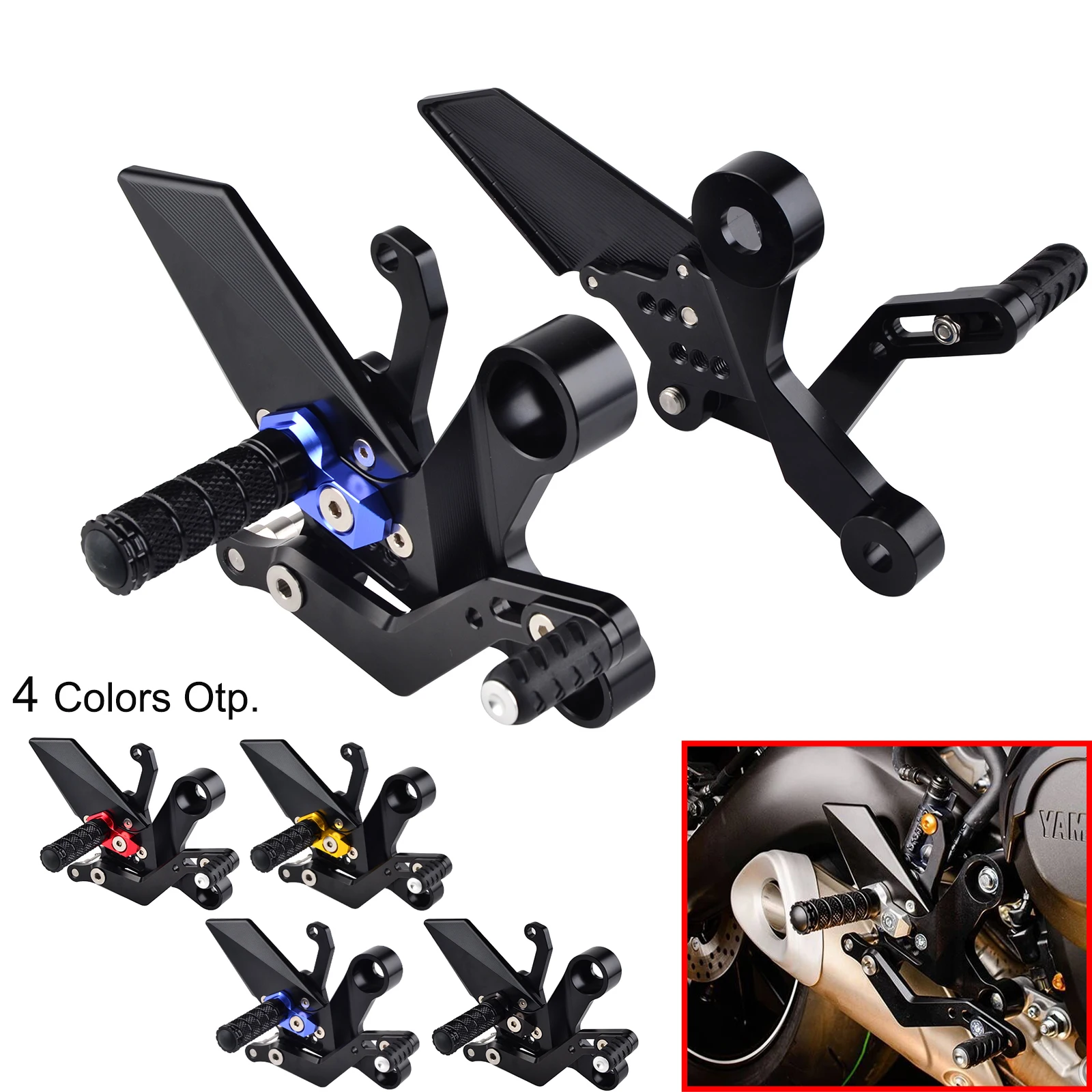 Motorcycle Adjustable Rearset Footrest Foot Pegs Rear Sets For Yamaha