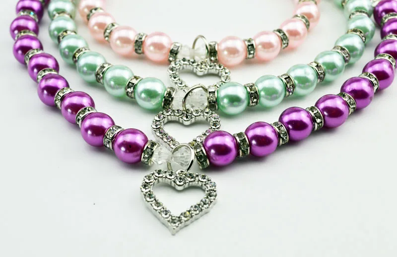 Fashion Pearl Pet Necklace for Dogs Cats Loving Heart Pendant Chihuahua Yorkie Dog Necklace Pet Accessories Puppy Dog Products10