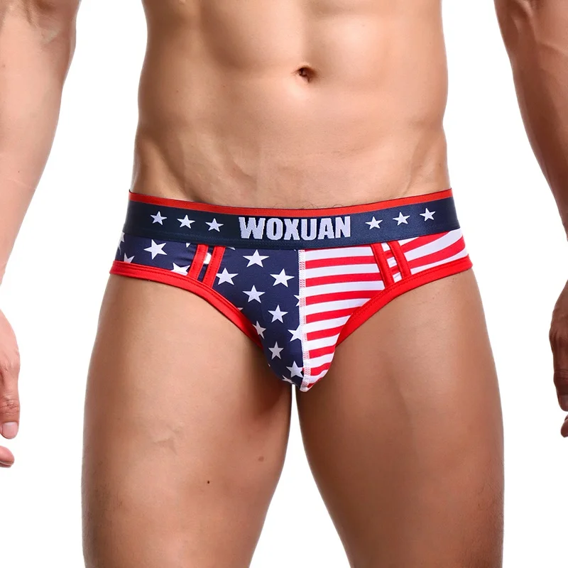 

Sexy Men's Panties Size S M L XL USA Flag Striped Stars Gay Underwear Printed Mens Briefs Bikini Male
