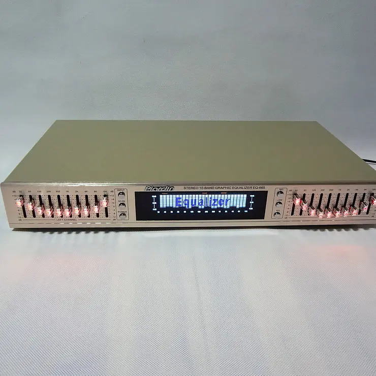 EQ-665 эквалайзер, обеспечивающий HI-FI Лихорадка дома эквалайзер двойной 10 полосный стерео ВЧ Альто регулировки баса с Bluetooth и Дисплей