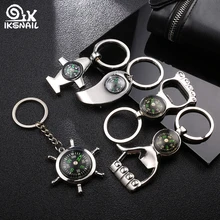 IKSNAIL креативный геометрический компас-открывашка брелок для ключей в виде самолета штурвал Компас Брелки мужские и женские брелки для ключей ключи от машины сплав Брелоки