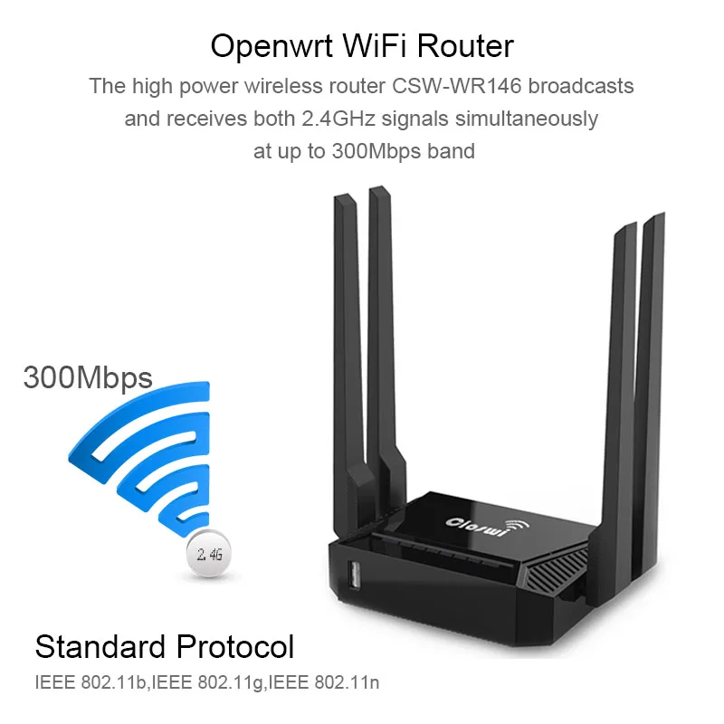 300Mbps Router Wi Fi For 3g 4g USB Modem openWRT Mobile Hotspot 4 LAN RJ45 Port 2