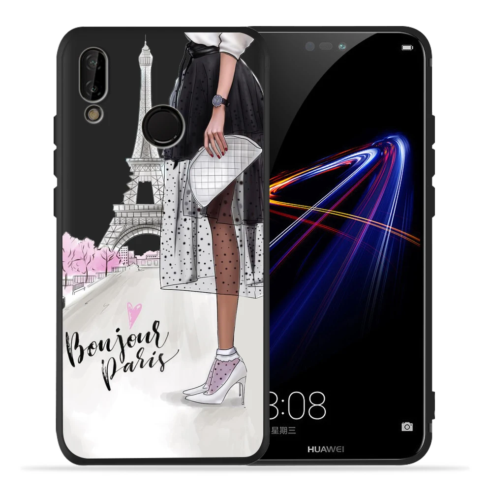 High heels Girl Flower Phone Case For Huawei Honor 20 Lite View 20 20Pro 10 Lite 9 Lite 10 9 8 8x 8c 8 Lite Capa Etui