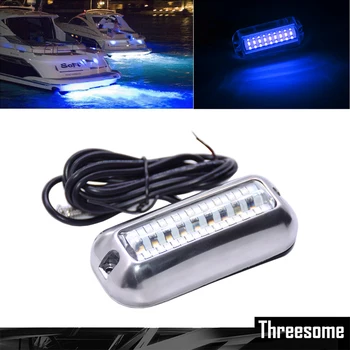 

SRXTZM Universal 3.5inch 12V led 27 LED Marine Stainless Steel Under Water Pontoon Waterproof Boat Transom Light White/Blue/Red