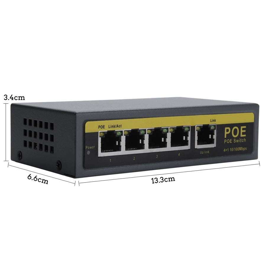 Hamrolte POE коммутатор 4CH IEEE802.3af 10/100 Мбит/с Smart Коммутатор POE питания через Ethernet для ip-камера NVR безопасности система Max 100 м