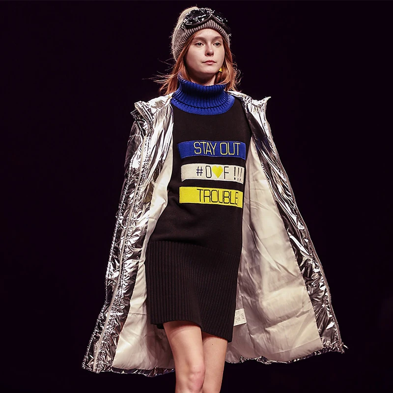 Outwear Duck Long Femmes Neige Moelleux À Veste Porter Le Épais Chaud Parkas Silver Lettres D'hiver Vers Down G188 Argent Capuchon Et Manteau Bas d0qAxZOZw