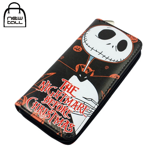 newtall cartoon the nightmare before christmas jack skellington pu leather long zipper purse card holder clutch - Christmas Jack Skellington newtall cartoon the nightmare before christmas jack skellington pu leather long zipper purse card holder clutch - Christmas Jack Skellington
