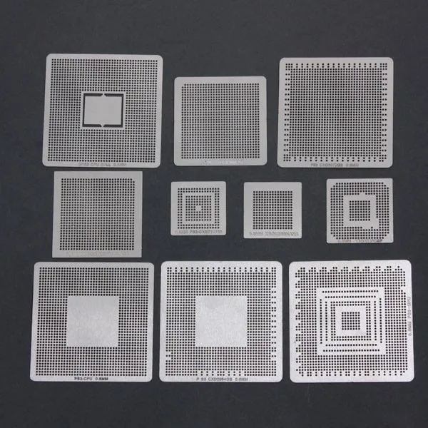 

10pcs Heat Directly Rework BGA Reball Reballing Stencils Template For XBOX360 PS3 Chip Repair