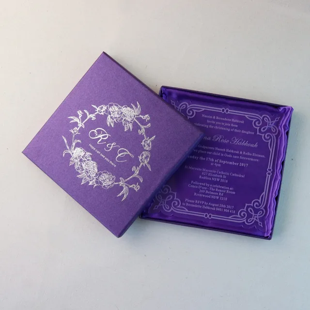 30 personalized engraved acrylic wedding invitation cards for free