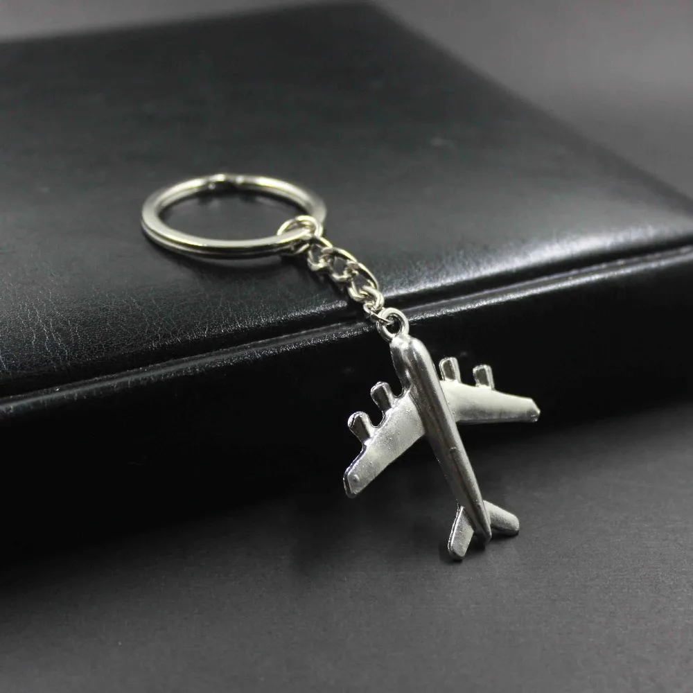 1 pc Simple Design Air Plane Keychains Handmade Travel Key Ring DIY