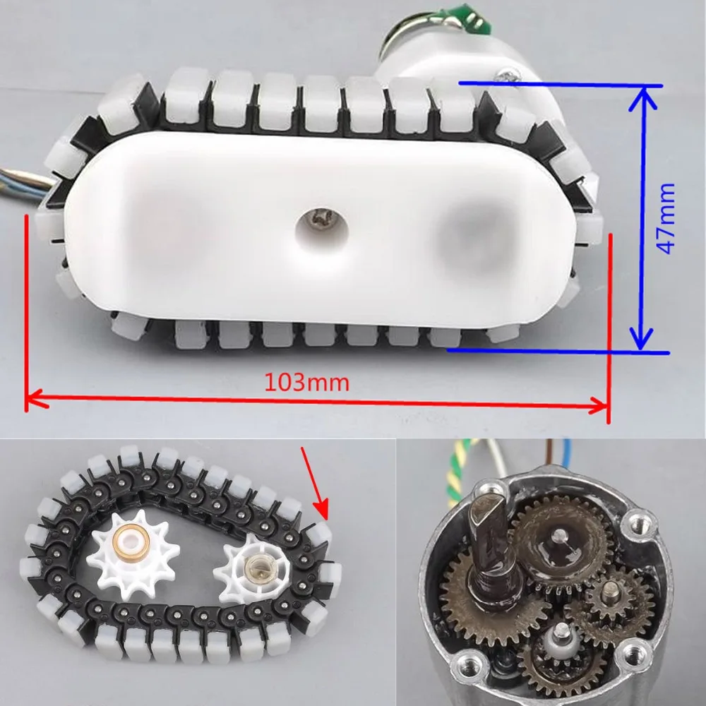 

12V Sweeping Robot Gear Motor RC Robotic Tracked Tank Gearbox Crawler Sweeping Gear Motor DIY RC Toy Kit Remote Control
