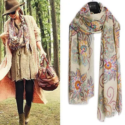 

Lady Woman Pashmina Soft Warm Hood Cowl Warm Winter Large Shawl Scarf Wraps Chic