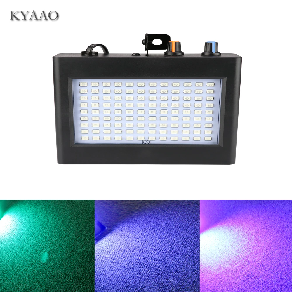 

music dj strobe light remote 108 LED 90-240V full colored Christmas decoration strobecope disco flash lighting