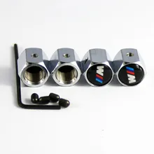 2015 Hot Silver Metal Anti Theft Car Tire Tyre Wheel Valve Stems Caps For BMW M