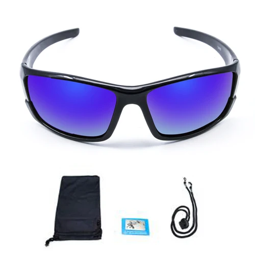 NEWBOLER, поляризованные солнцезащитные очки для рыбалки, коричневые, желтые линзы, ночная версия, мужские очки, для спорта на открытом воздухе, вождения, велоспорта, UV400 - Цвет: Blue no box