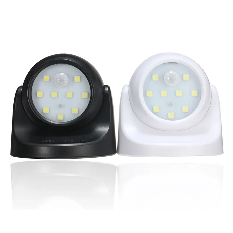 

Wireless 9 LED Motion Activated Light Sensor 360 Rotation Night Light Battery Indoor Outdoor Porch Garden Wall Lamp DC4.5V