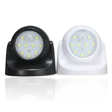 Wireless 9 LED Motion Activated Light Sensor 360 Rotation Night Light Battery Indoor Outdoor Porch Garden Wall Lamp DC4.5V
