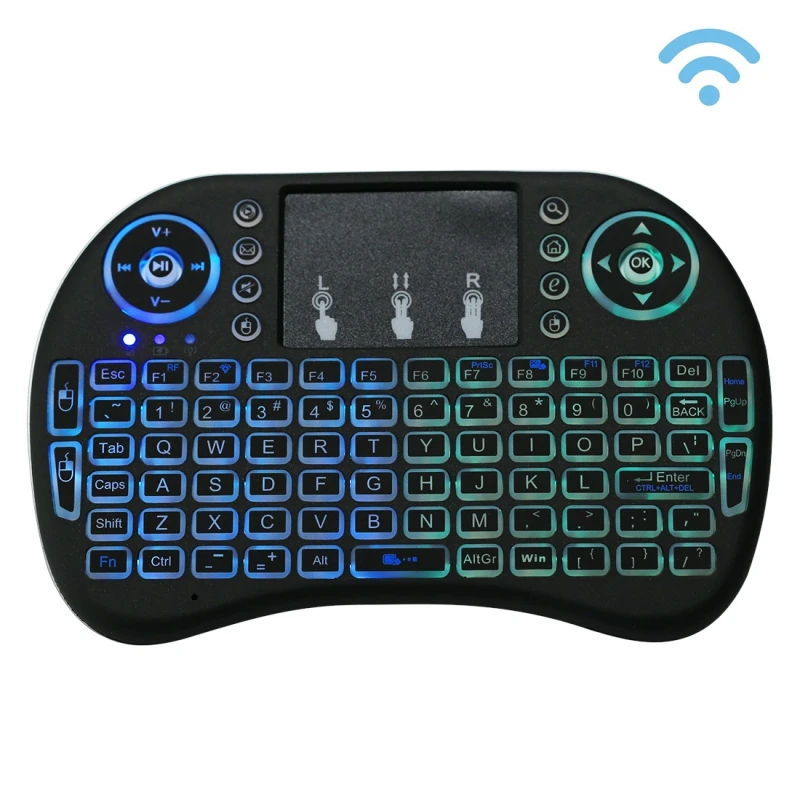 Haweel 2.4GHz Mini Wireless Remote Control Backlit QWERTY Keyboard