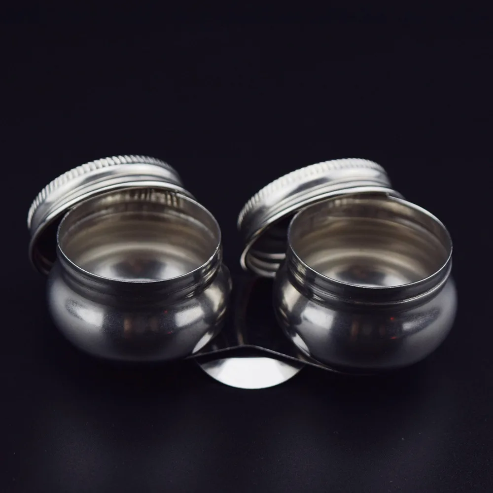 

Honey Joy 2 pots/set Anti-volatilization Stainless Steel Cup with Cover for Nail Art Acrylic Liquid Powder Container Case Bottle
