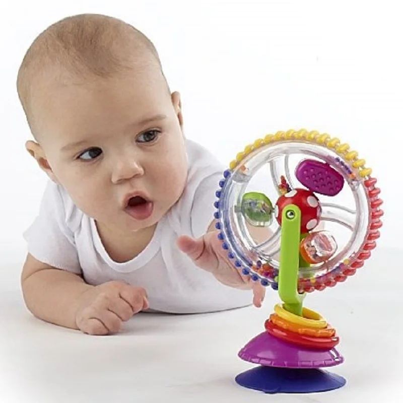 Baby Rattle Toys Tricolor Multi touch Rotating Ferris Wheel Suckers Toy 0 12 Months Newborns