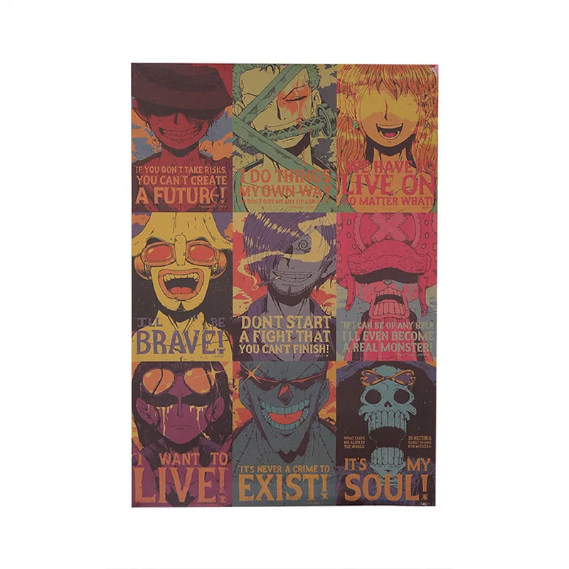 

1 Pc ONE PIECE Posters Newest Anime Poster size 50.5*35 CM Retro Kraft Cafe Poster