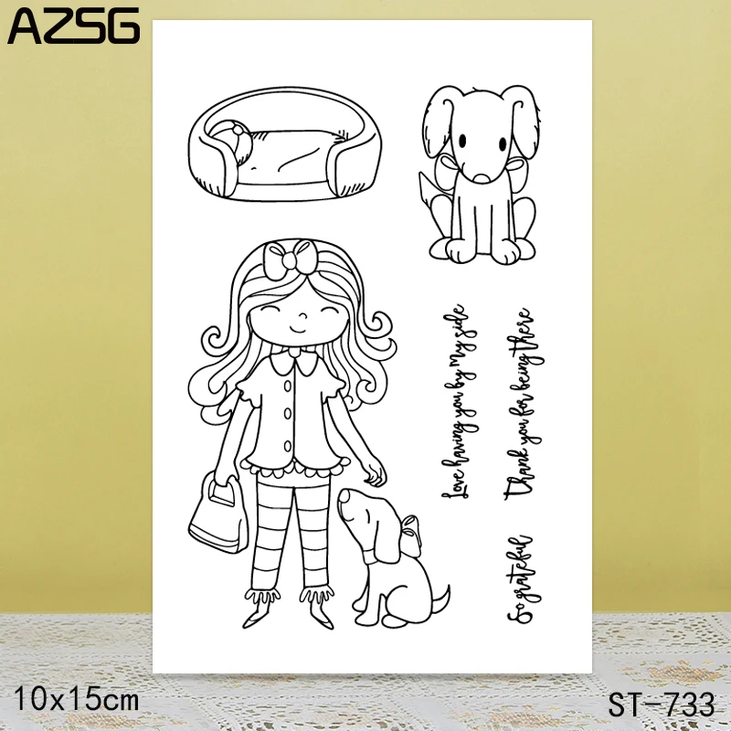 

AZSG My good partner Clear Stamps Cutting Dies Set for DIY Scrapbooking/photo Album Decorative Craft10x15cm