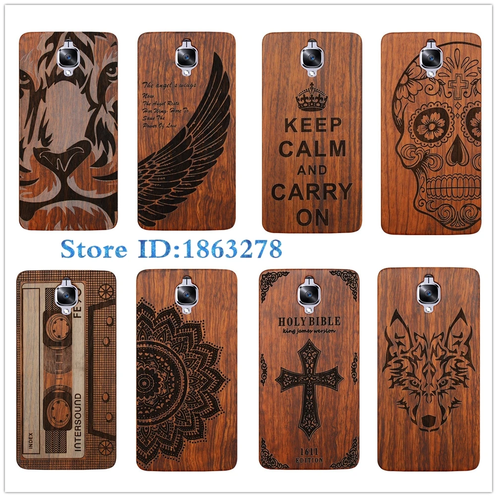 

Rejaski Brand Henna Flower Skull Natural Wood Case For OnePlus 3 A3000 Wooden Back Cover For Oneplus 3T Three Tiger Phone Cases