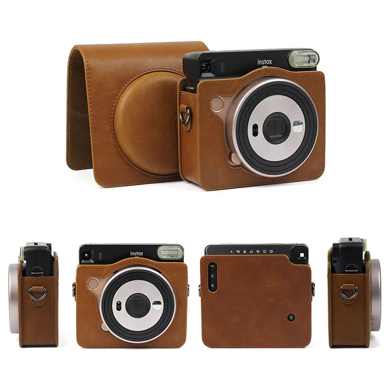 Чехол для Камеры Funda Instax для Fujifilm Instax квадратная SQ6 мгновенная камера PU кожаные сумки с плечевым ремнем для чехлов Instax SQ6