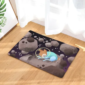 

CAMMITEVER Space Cartoon Animals Deer Pig Rabbit Fox Koala Anti-Skid Area Rug Home Room Carpet Floor Mats Bedroom Bathroom Floor