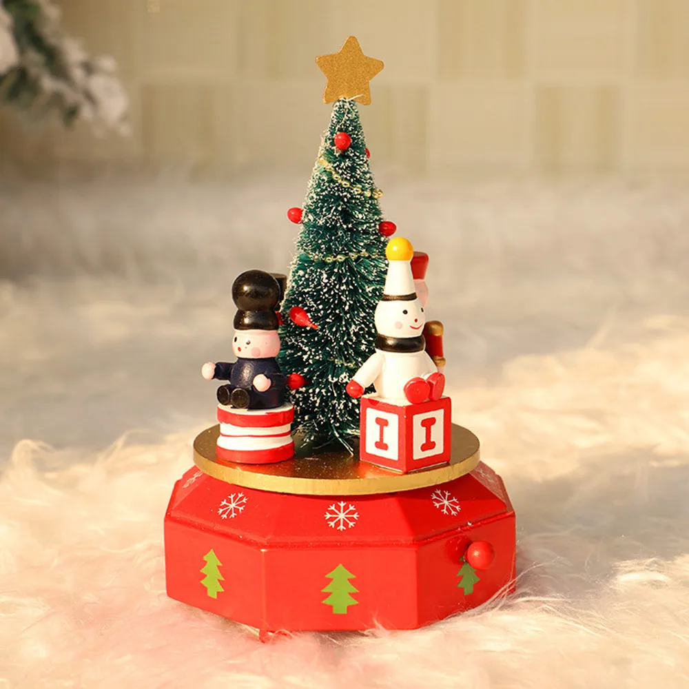 

Creative wood Music Box Christmas Decoration Xmas Kids Toy Children Gift wooden christmas decorations kerst decoratie