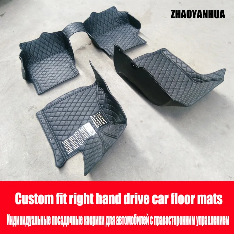 

ZHAOYANHUA Right hand drive car floor mats for Toyota Corolla RAV4 Mark X Crown Verso FJ Cruiser yaris L 6D car-styling carpet f