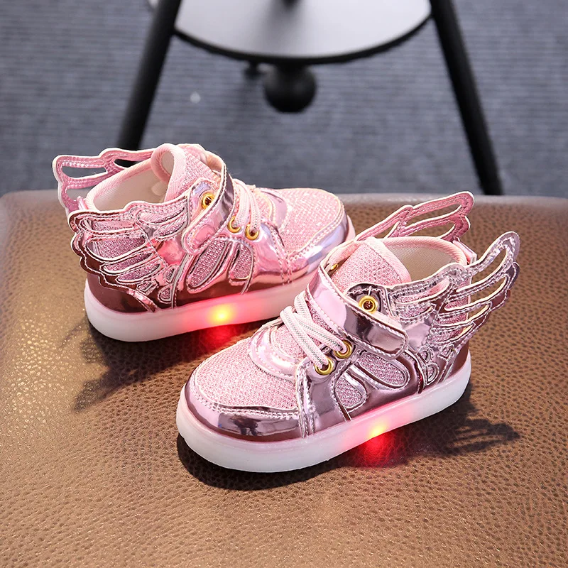 

New Children Shoes With Light Children Glowing Sneakers LED Kids Lighted Shoes Toddler Boys LED Flashing Girls Wings Shoes