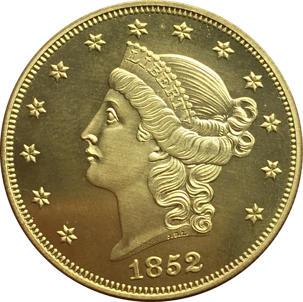 United States 1852 Dollars Gold Coins Liberty Head Double Eagle Without Motto Twenty D Brreplica Coins United States 1852 Dollars Gold Coins Liberty Head Double Eagle Without Motto Twenty D Brreplica Coins