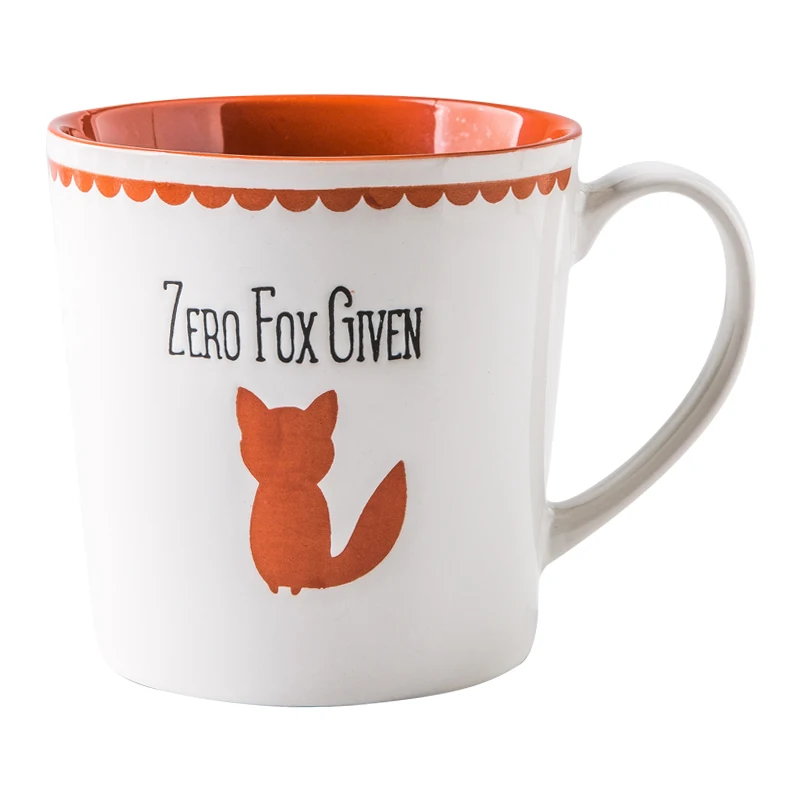 

Cute Mug with Spoon Water Cup Creative Milk Large Capacity Korean Version of Small Simple Travel Mug
