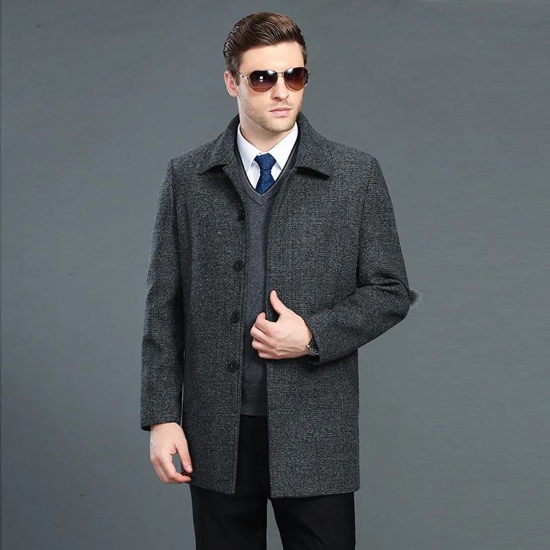 Man Trench Coat Wool Coat Winter Peacoat Men's Wool Coat Mens Overcoat Men's Coats Male Clothing S-4xl