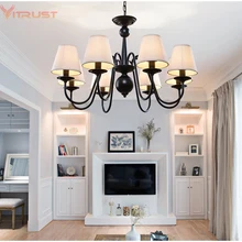 Винтаж американские Свадебные люстры железа Кухня, ручной стержень, для кафе, для освещения, черная, белая, синяя, led лампы в форме свечи держатели люстра Винтаж Чанд