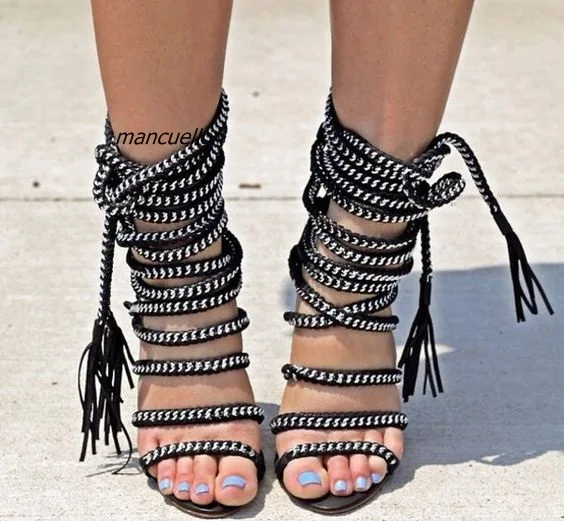 gladiator sandals with chains