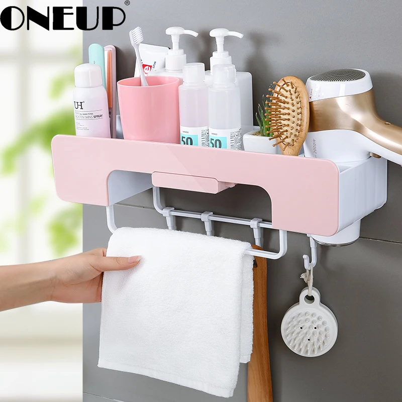 ONEUP Bathroom Shelf Bathroom Set Bathroom Vanity Storage Bathroom Wall Hanging Suction Cup Suction Wall Type Free Punching ONEUP Bathroom Shelf Bathroom Set Bathroom Vanity Storage Bathroom Wall Hanging Suction Cup Suction Wall Type Free Punching