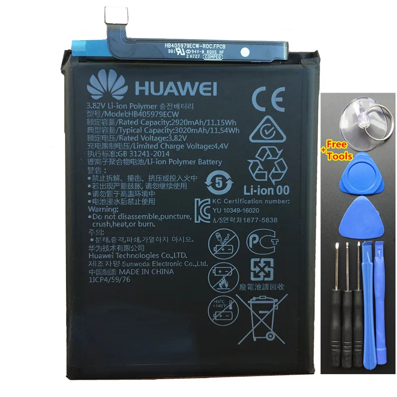 3020 мА/ч, HB405979ECW Батарея для huawei Nova CAZ-AL10 может L01 L02 L12 Y5 p9 lite mini SLA-L02 L03 L22 L23+ Инструменты