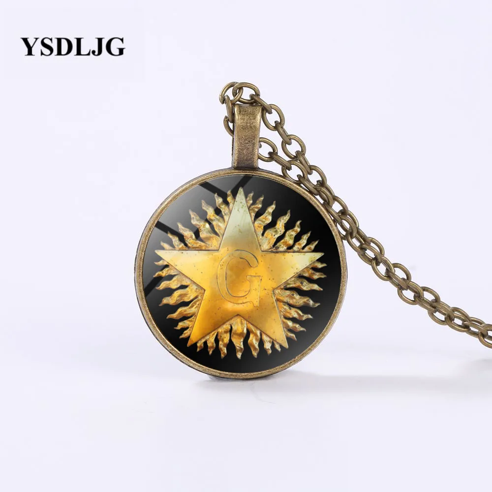 GDRGYB масонское ожерелье Masonic Blazing Star Symbol Freemasonry Brother подарок из нержавеющей стали